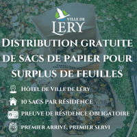 Distribution Gratuite de Sacs de Papier pour Surplus de Feuilles à Léry! 