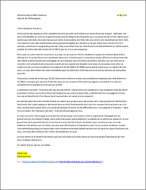 Exemple A de lettre