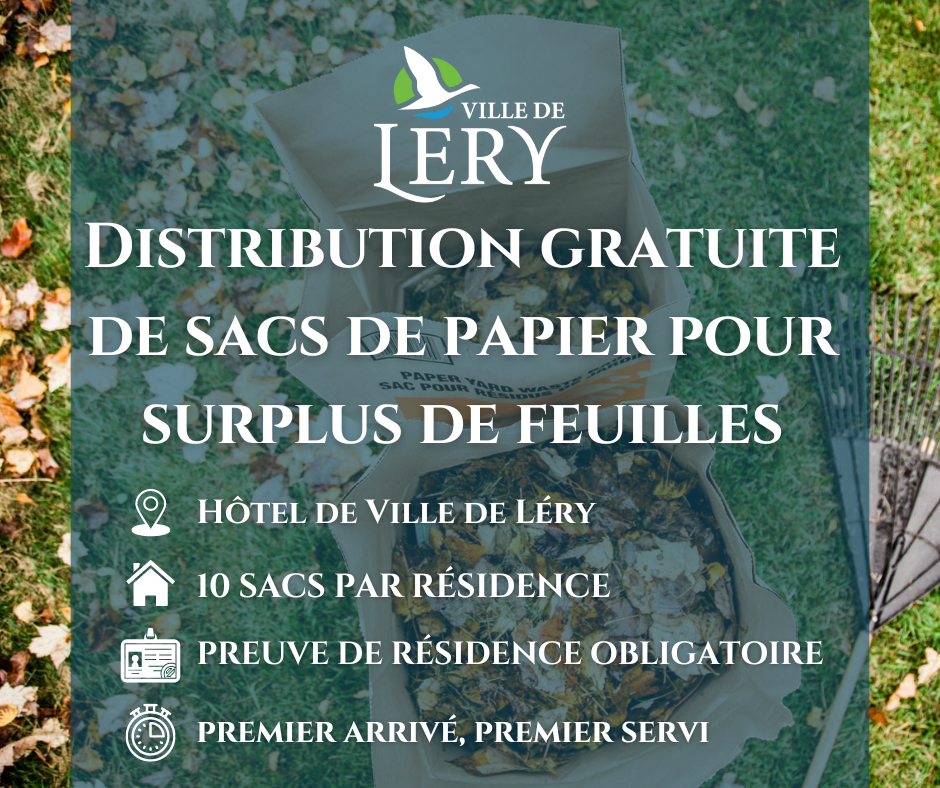 Distribution gratuite de sacs de papier pour surplus de feuilles